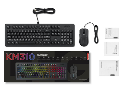Kombinim tastjere dhe mi Lenovo Legion KM310, RGB, me kabllo, i zi