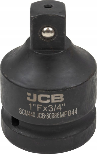 Adapter goditës JCB 1" F x 3/4" M, çelik SCM440, i zi