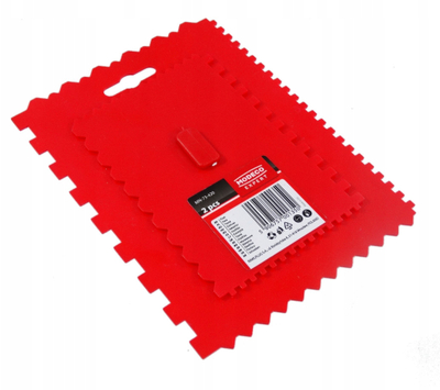 Set spatula plastike me dhëmbë, 2 copë, për muraturë