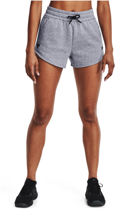 Pantallona të shkurtra Under Armour Project Rock Fleece për goca, gri