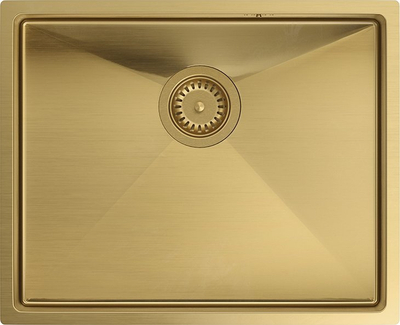 Lavabo kuzhine Quadron ANTHONY SteelQ PVD, 1 kazan, me sifon, ngjyrë ari