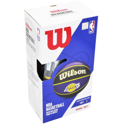 Top basketbolli Wilson NBA LA Lakers, madhësia 7, me pompë, lejla me të verdhë