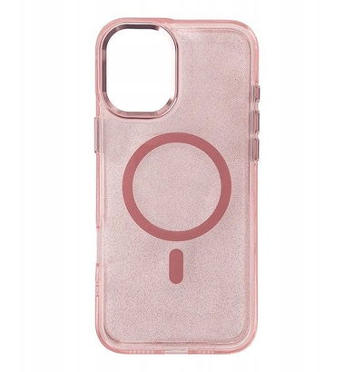Заштитна маска за телефон Hurtel Glitter Case MagSafe, Samsung Galaxy S25 Edge, розова