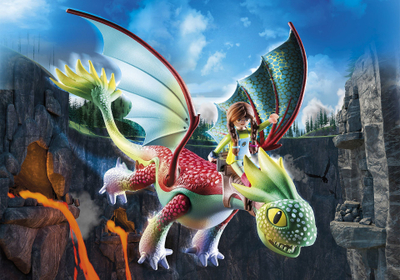 Set lodër Spin Master How to Train Your Dragon The Nine Realms Feathers dhe Alex, dragoi me krahë që lëvizin, figura personazhesh, shumëngjyrëshe
