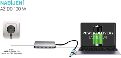 Докинг станица i-tec USB 3.0/USB-C/Thunderbolt 3, 3x Display, LAN, PD 100W