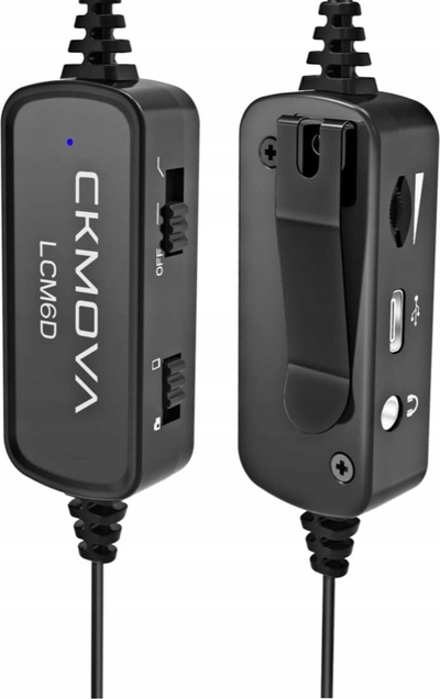 Mикрофон лавалиер Ckmova LCM6D, сет со два микрофона, кабел 6m, конекција 3.5mm TRRS, црн