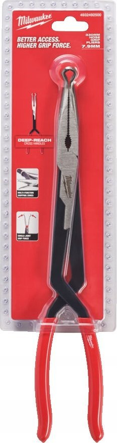 Pinca Milwaukee Long Shank me vrima, 12.7 mm, me dorezë të kuqe