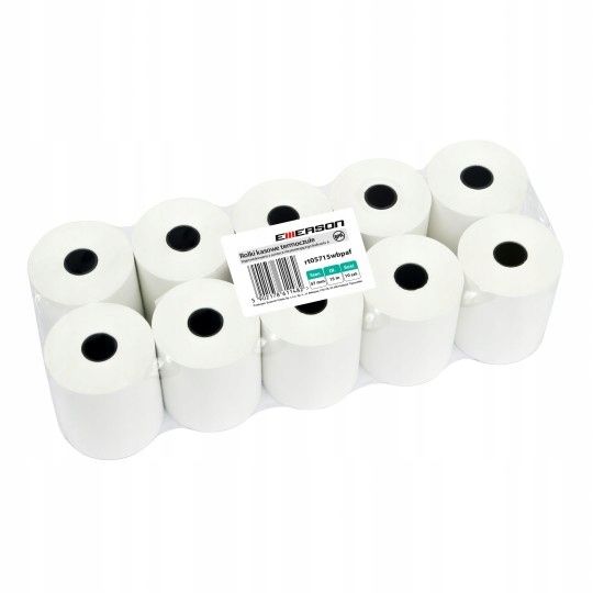 Letër termike Emerson Healthy Receipt, 57mm x 15m, paketim 10 copë, e bardhë