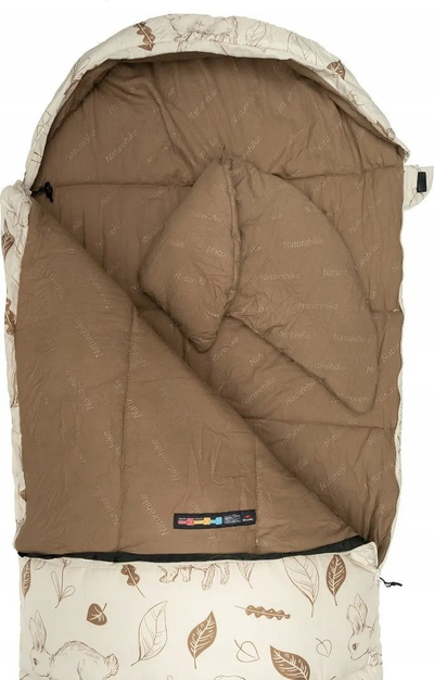 Thes gjumi Naturehike MT300 CNH22SD015 Left, tre-sezonal, mbushje sintetike 300 g/m², bezhë me lepurushë