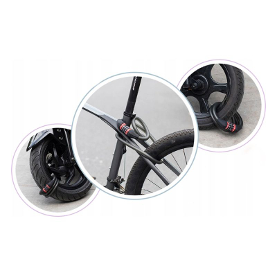 Kyç biçiklete Rockbros RKS507, kod 5-shifror, kabllo 1.8 m, i zi