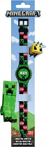 Orë dixhitale për kalamaj Coriex Minecraft Creeper, me ekran dixhital, plastike, jeshile