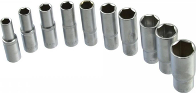 Set çelësash tub Geko G13545, 10 copa, 10-24mm, argjendtë