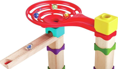 Lojë ndërtimi Hape Marble Run DIY, 81 copa, dru, shumëngjyrëshe