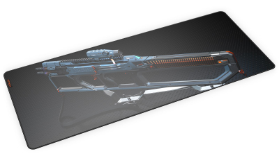 Mousepad gaming Krux Space XXL Gun Rifle, 40x97cm, 3mm, i zi