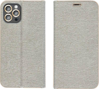 Këllëf libri Vennus Book Futera për Samsung Galaxy A13, lëkurë eko, me magnet, argjendtë