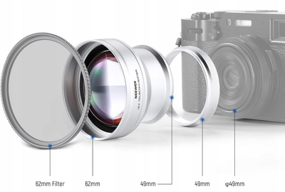 Telekonvertor Neewer LS 61, 1.5x, 49mm, për Fujifilm X100 X100V X100VI