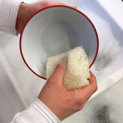 Sfungjer enësh LoofCo Washing Up Pad, loofah natyrale, set me 2 copë, ngjyrë krem