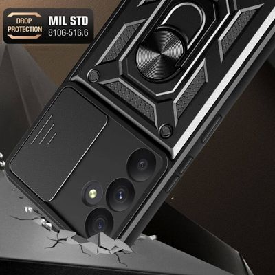 Këllëf telefoni Tech-Protect CamShield Pro, unazë 360°, mbrojtës kamere, i zi