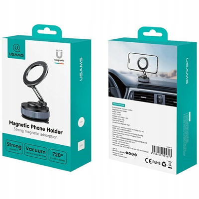 Mbajtëse magnetike për telefon Usams ZJ084, universale, montim në makinë, e zezë