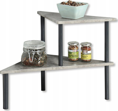 Raft kuzhine Kesper Shelving Rack, fibërboard FSC, kornizë metalike, gri e errët