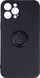Mbulesë telefoni Finger Grip për iPhone 12 6.1", TPU, me mbajtëse gishtash, e zezë