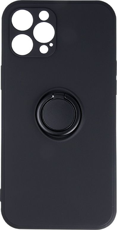 Mbulesë telefoni Finger Grip për iPhone 12 6.1", TPU, me mbajtëse gishtash, e zezë