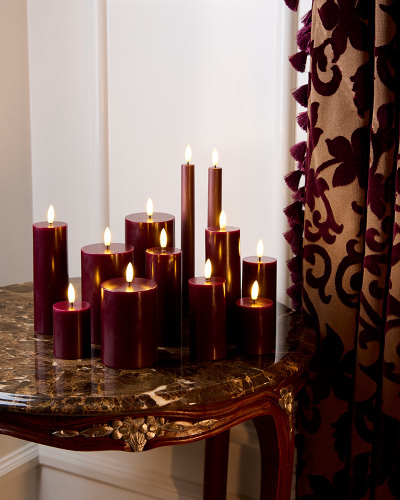 Qirinj LED dekorativë Sirius Sille Mini, set 2 copë, Ø5 x 6.5 cm, të kuq bordeaux