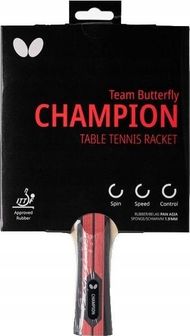Raketë ping pong Butterfly Champion, sfungjer 1.9mm, e kuqe