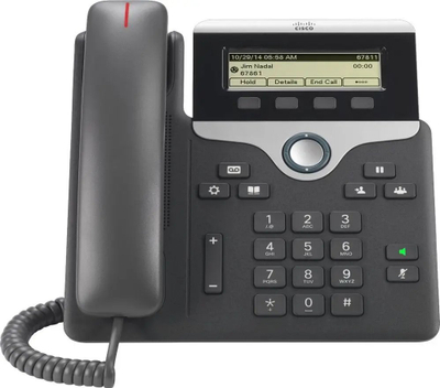 Telefon IP Cisco 7811, 1 linjë, ekran LED 3.3\", ngjyrë zi me argjend