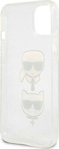 Mbrojtëse telefoni Karl Lagerfeld KLHCP13SKCTUGLS, për iPhone 13 mini 5.4", hardcase glitter, argjendi