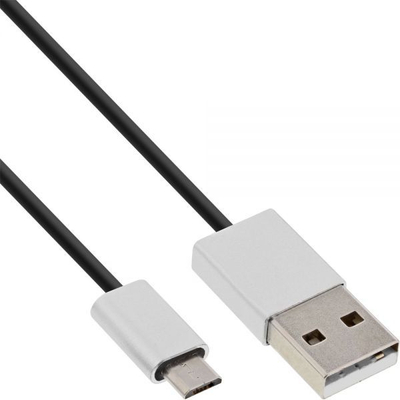 Кабел USB InLine 31720I, USB A во micro USB, 2 m, црн