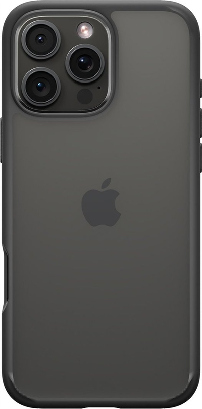 Këllëf telefoni Spigen Crystal Hybrid, për iPhone 6.9" 2024, transparant, i zi mat