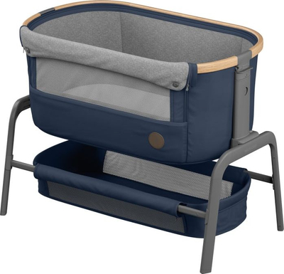 Djep anësor Maxi Cosi Iora, 5 nivele lartësie, shportë poshtë, blu