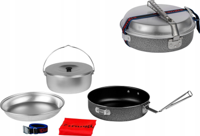 Set gatimi për kamp Trangia Camping, tigan jo ngjitës, 1L, argjendtë