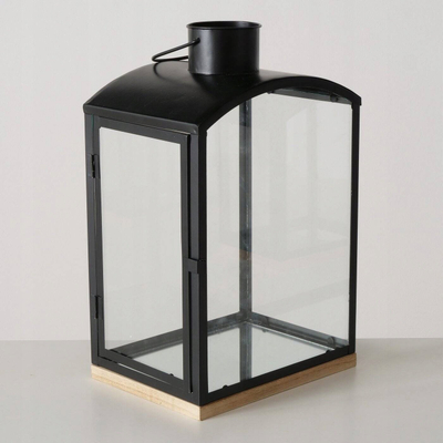 Set fenerësh dekorativë Rolando, 2 copë, metal dhe xham, i zi