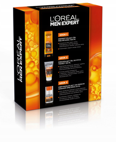 Сет подарок за мажи L'Oréal Paris Men Expert Hydra Energetic, нега за лице, хидратантен, повеќебоен