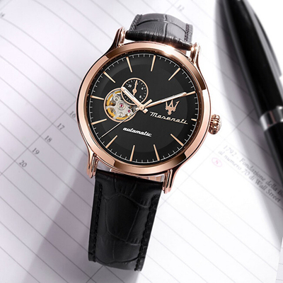Orë dore për meshkuj Maserati Epoca Automatic R8821118009, e zezë
