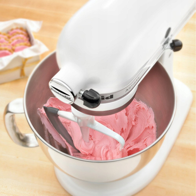 Aksesori i mikserit KitchenAid 5KFE5T Flex Edge Beater, për enë 4.8L, skaj silikoni fleksibël, gri me të bardhë