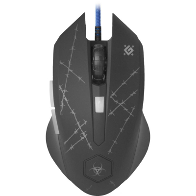 Maus me kabllo Defender Forced GM-020L, 3200 DPI, 6 butona, me mouse pad, i zi