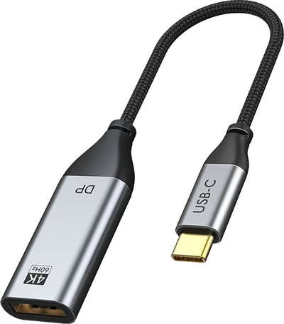Kabllo USB C në DisplayPort CABLETIME CT-C160-PU31-CMDP1-S0.15, 4K 60Hz, 0.15m, portokalli