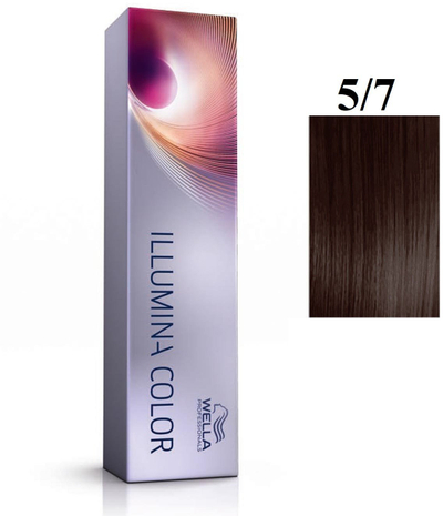 Bojë për flokë Wella Illumina Color 5/7, 60ml, kafe e mesme
