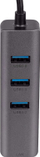Hub USB C Akyga AK-AD-66, 3x USB 3.0, RJ45 Gigabit, gri