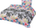 Komplet shtroje flanel F-61A Palm Leaves Flower, 140x200, me palma e lule, gri me shumë ngjyra