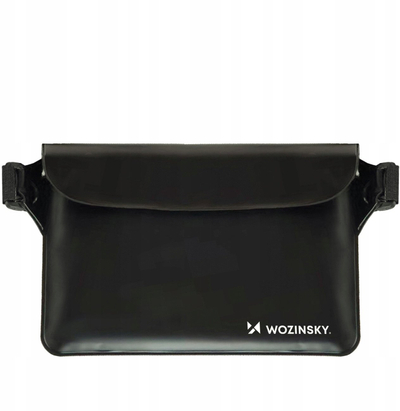 Çantë beli Wozinsky WWS-01, PVC i papërshkueshëm nga uji, e zezë