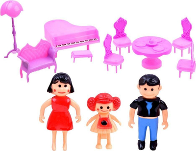 Shtëpi lodër palosëse Jokomisiada Fairytale ZA2635, me mobilie dhe figura, rozë