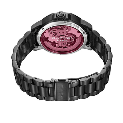 Orë për meshkuj Kenneth Cole Automatic Skeleton KCWGL0033703, e zezë