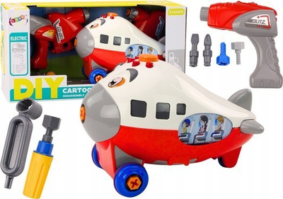 Lodra aeroplan DIY, me mjete montimi, helikë rrotulluese, i kuq