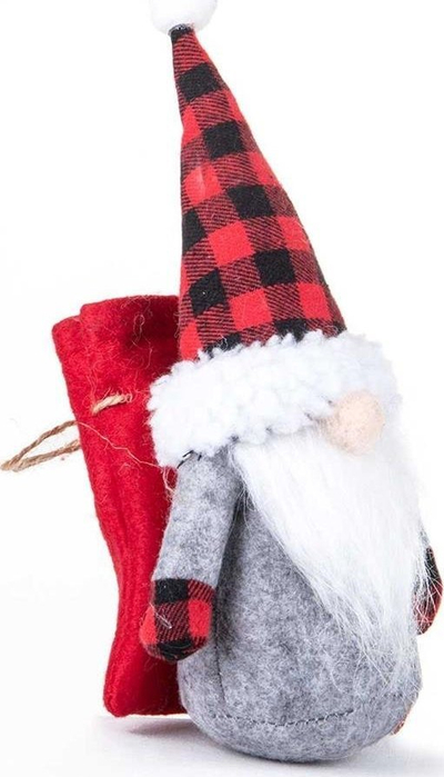 Dekor Krishtlindjesh Upominkarnia Babagjysh, 20cm, gri e kuqe