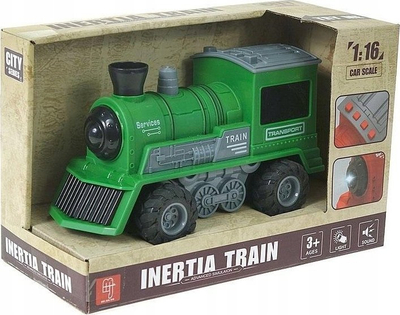 Lodër lokomotivë Adar Inertia Train, shkalla 1:16, me drita edhe zë, jeshile