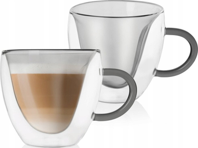 Сет чаши Orion DOUBLE, стакло со двојни ѕидови, 280 ml, транспарентни
